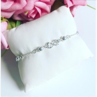 Pulseira Bolinhas Infinito Prata 925 Pulseira Bolinhas Infinito Prata 925