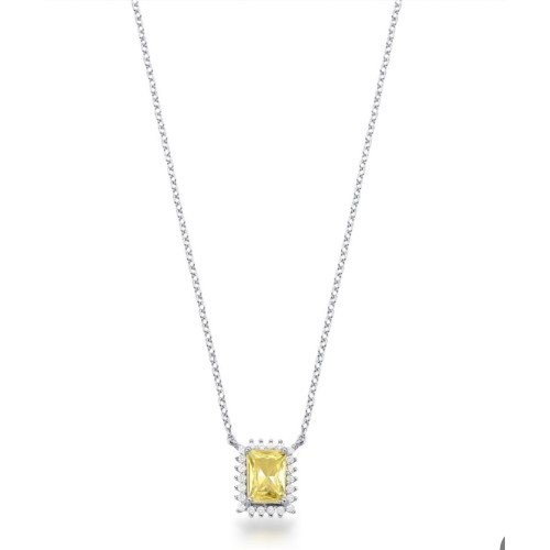 Gargantilha Quadrada Yellow Fancy Prata 925