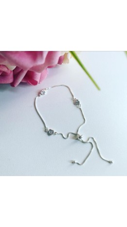 PL-28 Pulseira Lover Prata 925 Zirconia branca