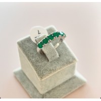 ANEL APARADOR ESMERALDA CRAVEJADOS PRATA 925 ANEL APARADOR ESMERALDA CRAVEJADOS PRATA 925