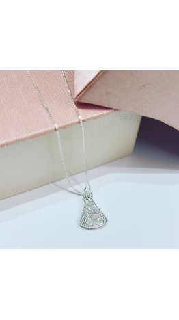Gargantilha  Nossa Senhora Aparecida Prata 925 Zir. Brancas 