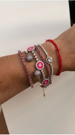 Pulseira Olho Grego Riviera  ROSA PINK 