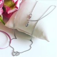 Gargantilha Corações Forever Prata 925 Gargantilha Corações Forever Prata 925