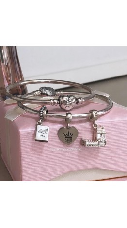 Bracelet Coração Mary Story Cravejado Prata 925