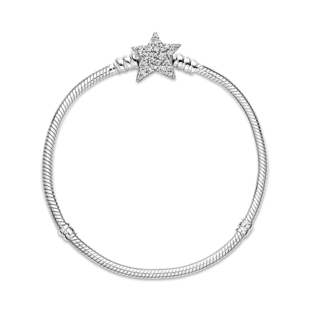 Pulseira Fecho Estrela Cravejada zirconias Prata 925