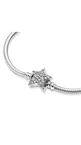 Pulseira Fecho Estrela Cravejada zirconias Prata 925