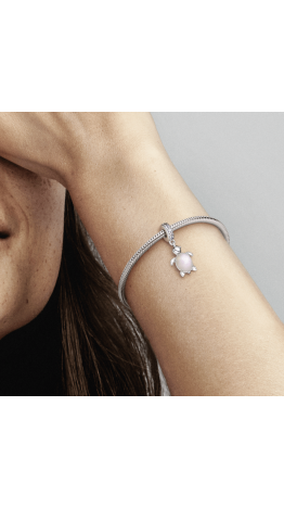 Berloque Tartaruga Rosa Prata 925