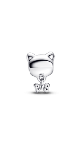 Berloque Gatinho de Gravata Cravejado Prata 925