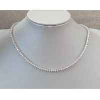 Colar Riviera Zirconias  Cristal SEMIJOIAS)