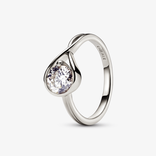 Anel Gota Infinita Prata 925 