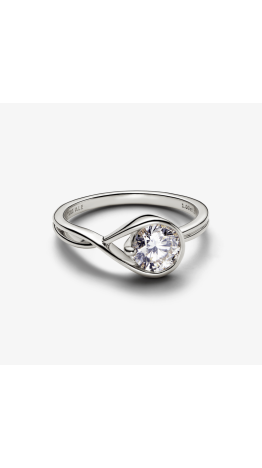 Anel Gota Infinita Prata 925 