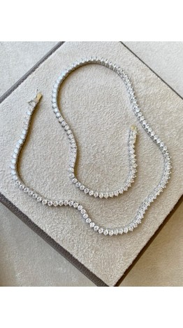 Colar Riviera Zirconias  Cristal SEMIJOIAS)