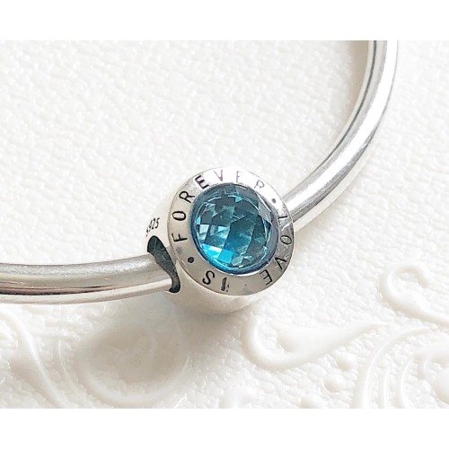 BE-219 Berloque Love Forever em Prata 925 Zirconia Azul