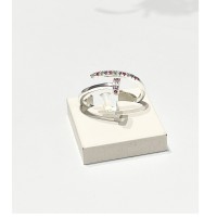 Anel Prego Cravejado Zirconias Coloridas Prata 925