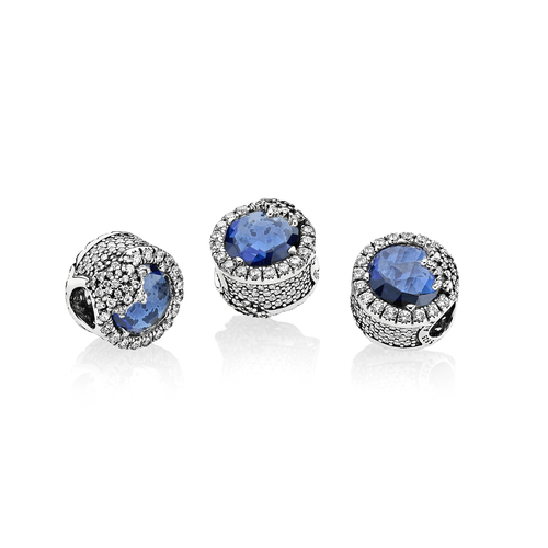 BE-141 Berloque Floco de Neve Luxo  Prata 925 Zirconias 
