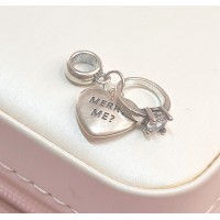 Berloque Merry Me Aliança de compromisso Prata 925 Berloque Merry Me Aliança de compromisso Prata 925