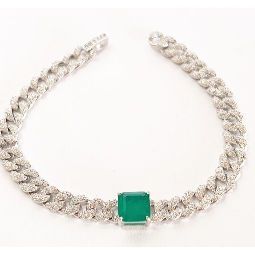 Pulseira Riviera Cravejas Luxo em Zirconias Prata 925
