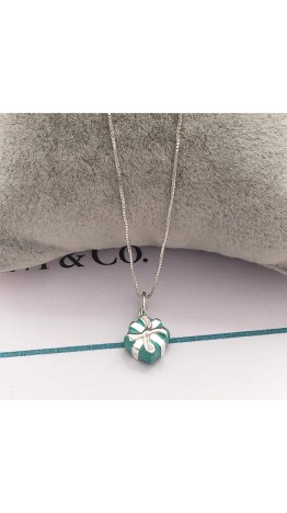 Gargantilha Caixa Verde Tf Prata e Esmalte 