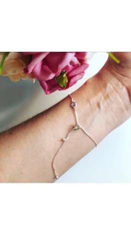 PL-28 Pulseira Lover Prata 925 Zirconia branca