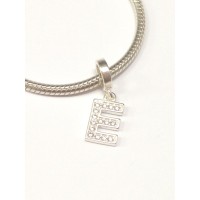 PG-196 Pingente Letra E em Prata e Zirconias PG-196 Pingente Letra E em Prata e Zirconias