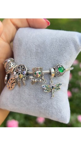 Berloque Libelula Prata 925  & Zirconias 