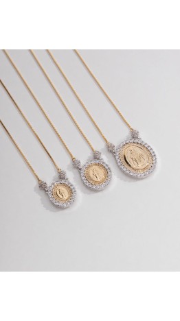 Gargantilha P/ Medalha Milagrosa N. Senhora das Graças Dourada P