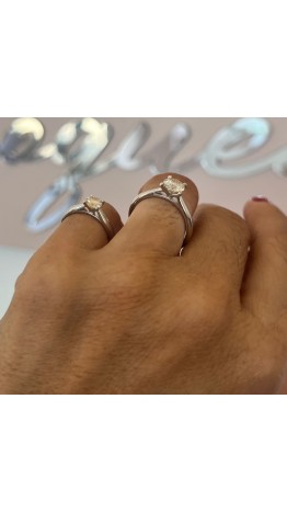 ANEL MOISSANITE 0.5.CT SOLITARIO PONTO DE LUZ  /PRATA 925
