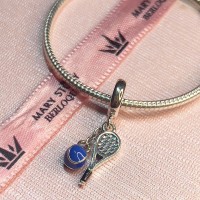 Berloque Raquete Tennis  com Bolinha Prata 925 