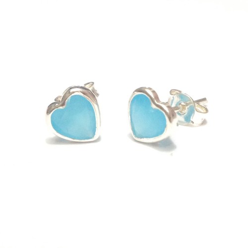 Br-15 Brincos Colecionáveis  Coração Prata e Zirconia.