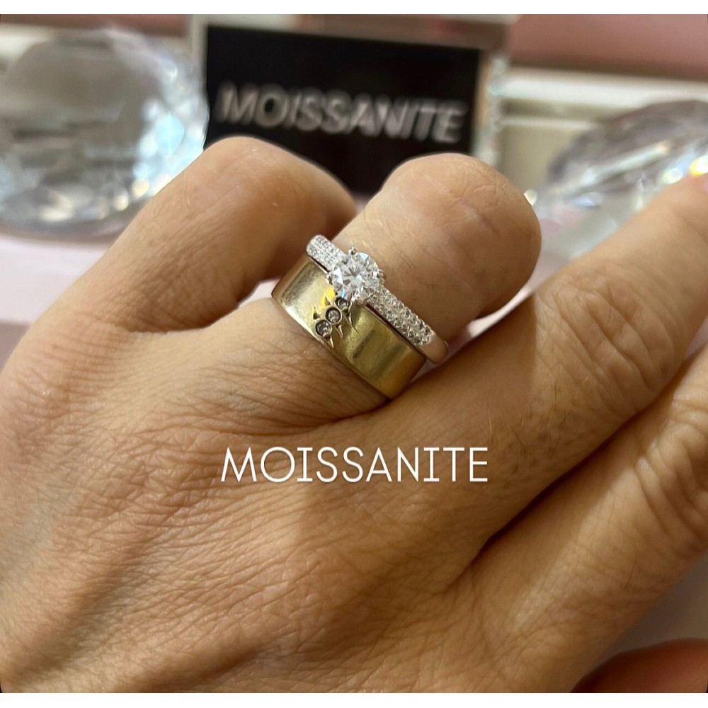 Anel  MOISSANITE Solitario Pt.925