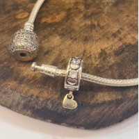 Trava Clip Corações Prata 925 Zirconias Trava Clip Corações Prata 925 Zirconias