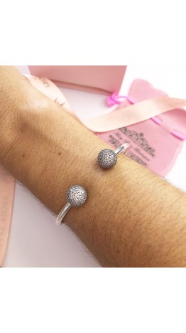Bracelet Pavê ponteiras cravejadas Prata 925
