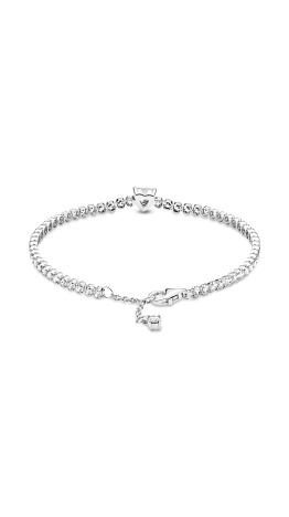 Pulseira Riviera Coração Prata 925 & Zirconias 