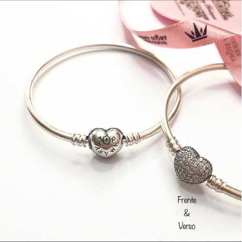 Bracelet Coração Mary Story Cravejado Prata 925
