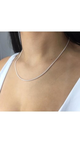 Gargantilha 45 cmt Pipoca Prata 925