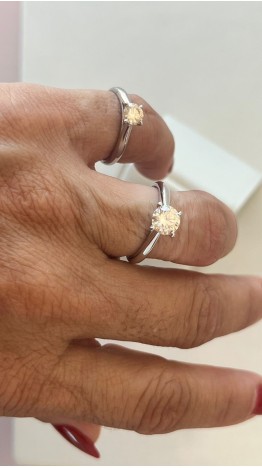 ANEL MOISSANITE 0.5.CT SOLITARIO PONTO DE LUZ  /PRATA 925