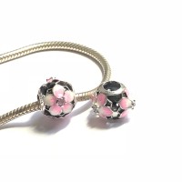 BE-146 Berloque Flor de Magnólia em Prata e Zirconias BE-146 Berloque Flor de Magnólia em Prata e Zirconias