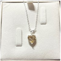 Gargantilha coração Citrino unico prata 925