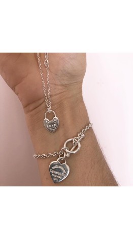 Gargantilha TF coração Love  Prata 925