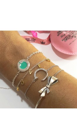 Pulseira  Prego Cravejada Prata 925