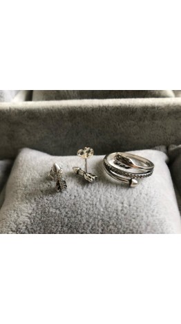 Brincos Flecha a em Prata 925 e Zirconias
