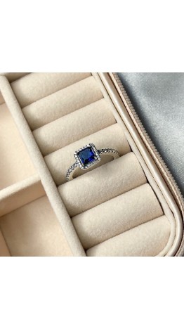 Anel Beleza Eterna Azul zirconias 