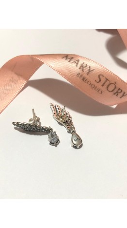 Brincos Luxuoso laços  Vintage Prata 925