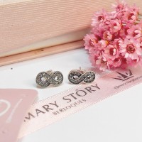 Brincos Infinito Amor Cravejado Prata 925 Brincos Infinito Amor Cravejado Prata 925