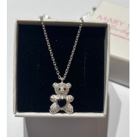 Gargantilha Urso Ted Cravejado Safira prata 925 Gargantilha Urso Ted Cravejado Safira prata 925