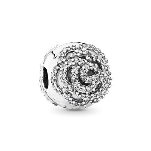 TR-07 Trava / Clip Flor Prata 925 E Zirconias 