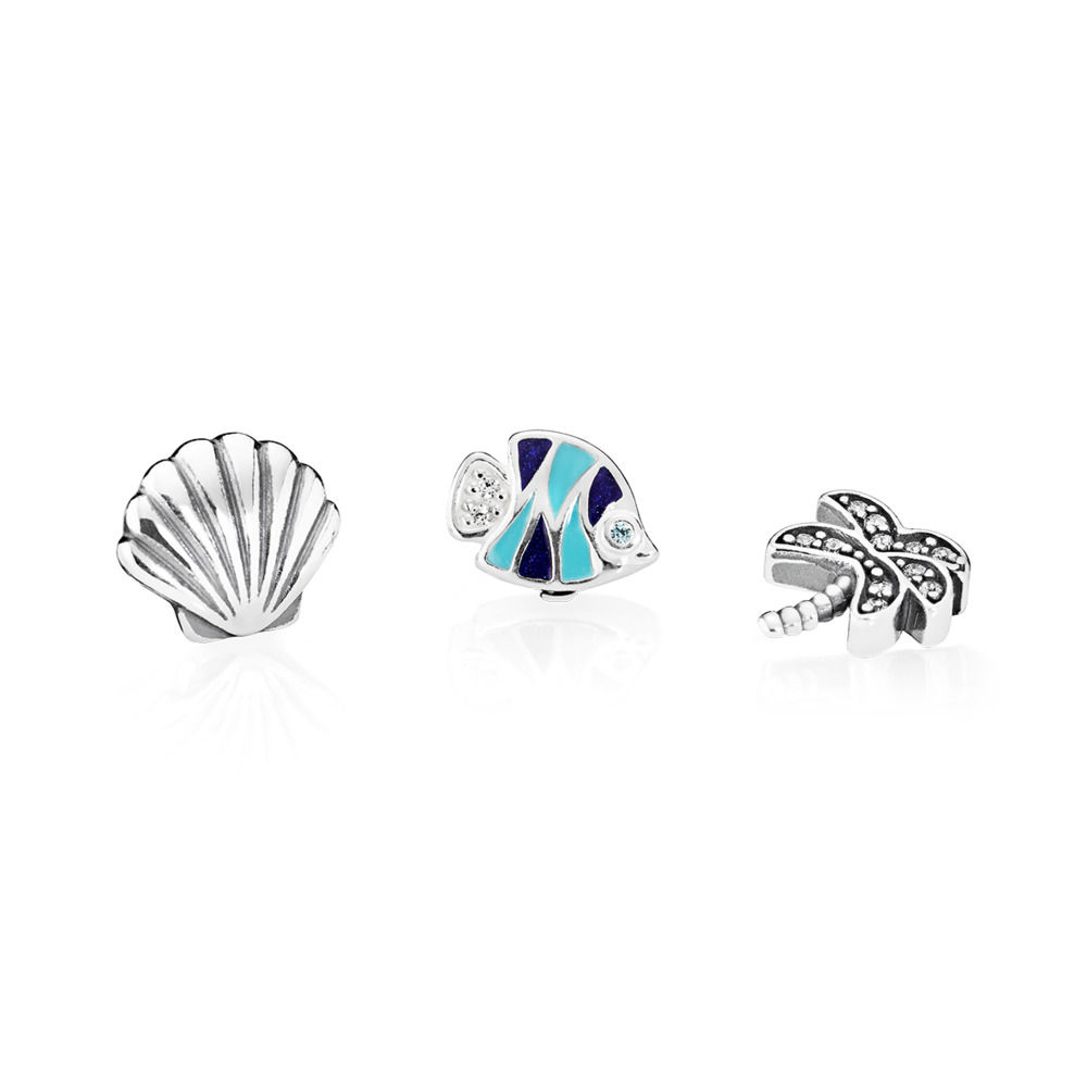 Trio Minis Charms Férias /Mar (para cápsula) Prata 925