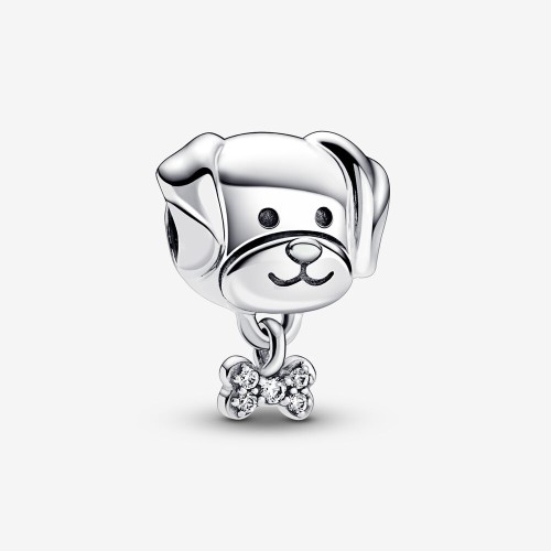 Berloque Dog de Gravata zirconias Prata 925