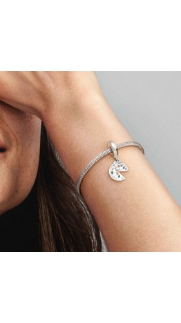 Berloque Love Pizza Prata 925 & Zirconias 