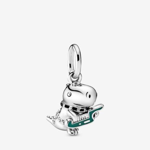  Pingente  Dinossauro amigo da Música Prata 925